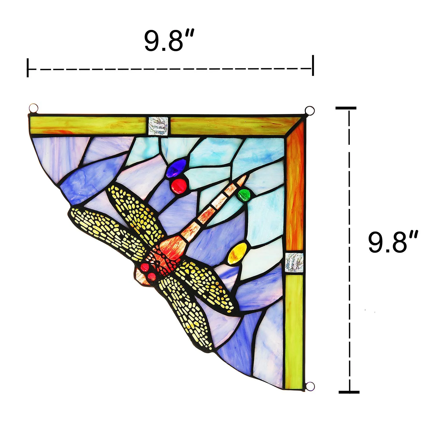 Capulina 1 Pair Dragonfly Stained Glass Panels Door Window Corner Tiffany - Image 7