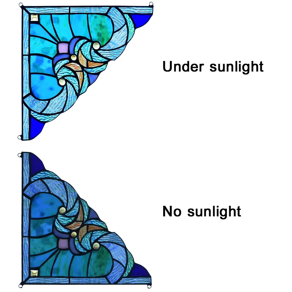 Capulina 1 Pair Stained Glass Window Door Corner Tiffany Glass - Image 6
