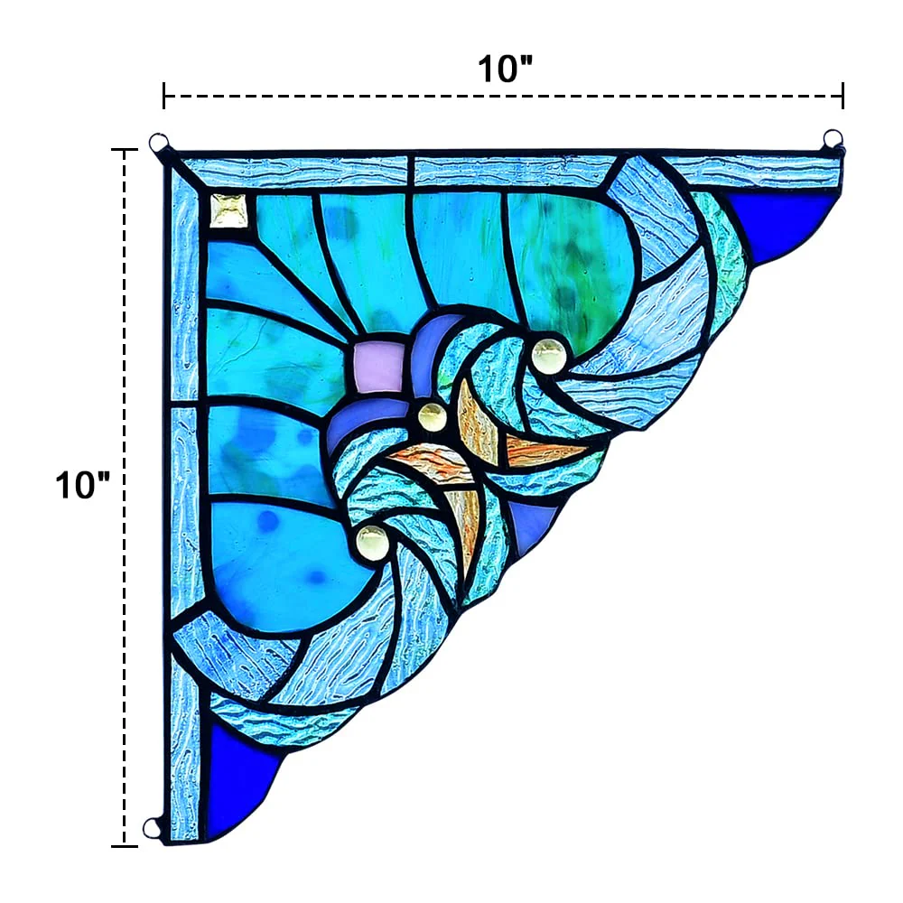 Capulina 1 Pair Stained Glass Window Door Corner Tiffany Glass - Image 7