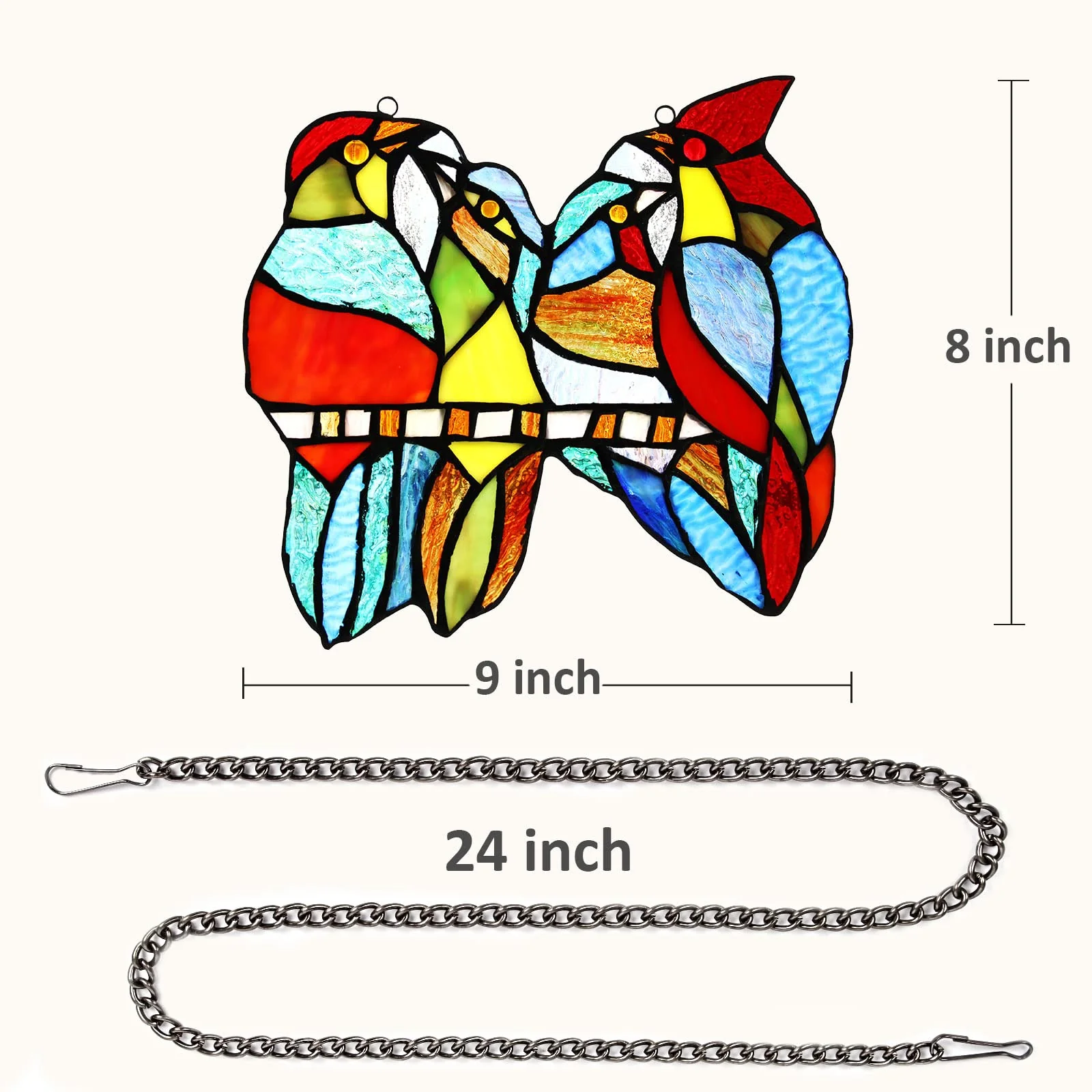 Capulina 4 Tit Birds Stained Glass Window Hangings - Image 7
