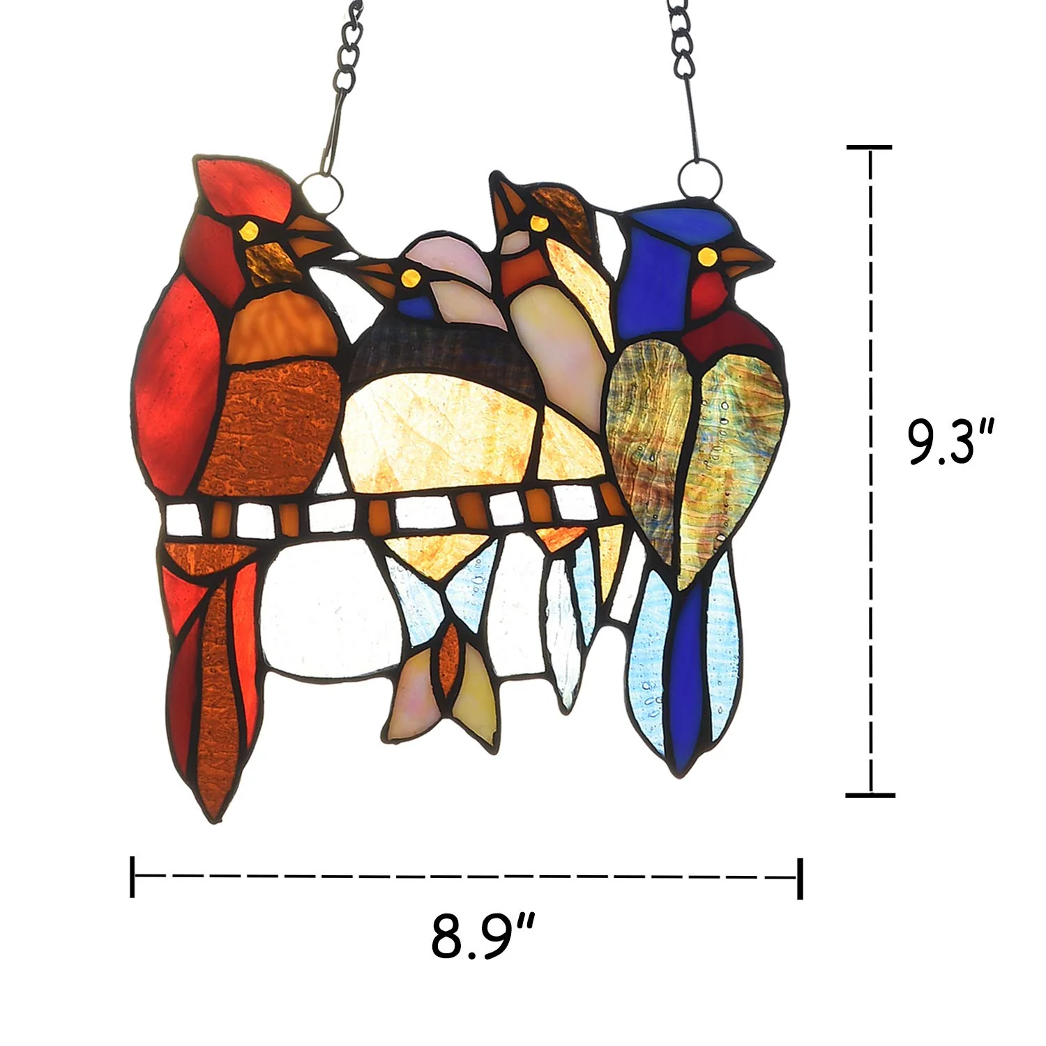Capulina Stained Glass Birds Window Hangings Tiffany Style Handicrafts Birds Suncatcher Home Office Decor Gifts for Grandma Mom - Image 7