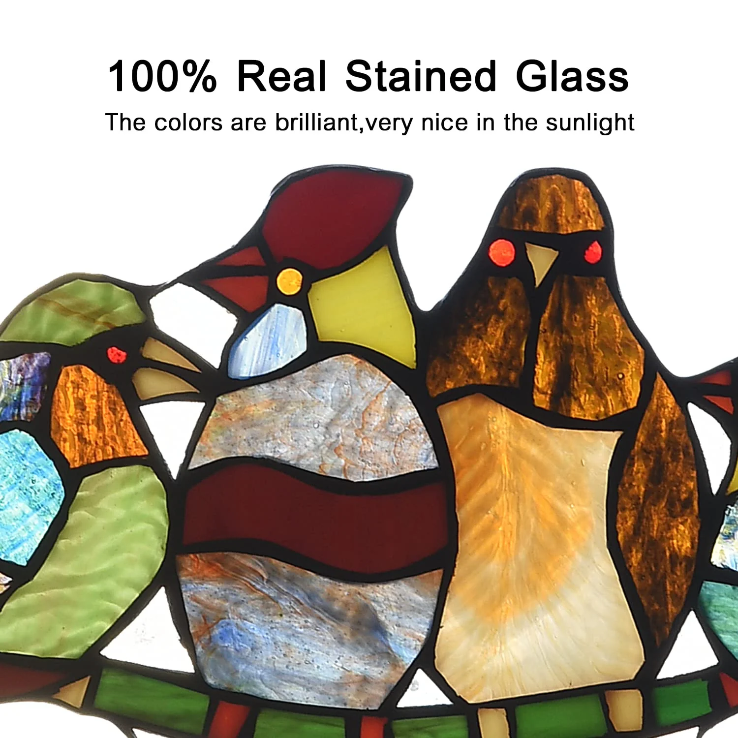 Capulina 4 Tit Birds Stained Glass Window Hangings Tiffany - Image 3