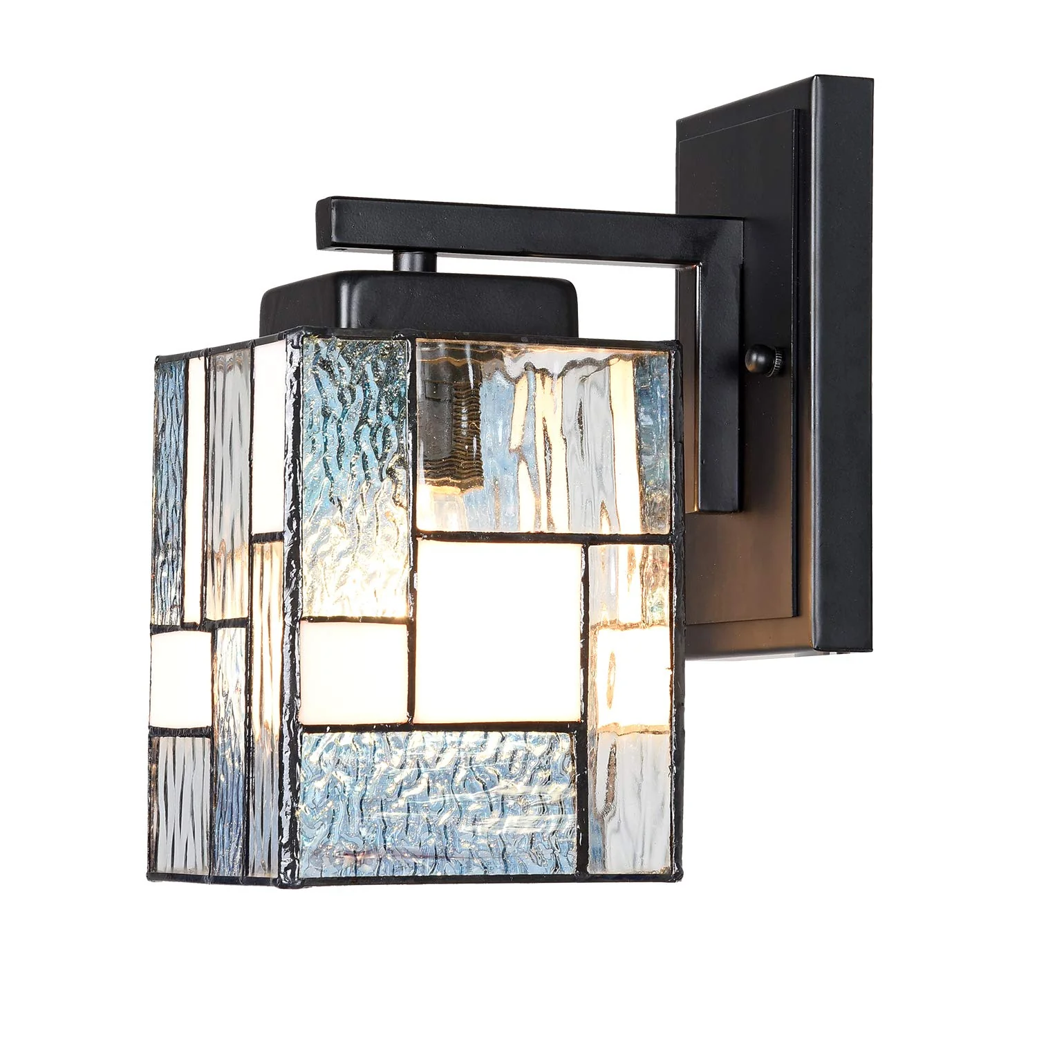 ARTZONE Tiffany Modern Style Wall Sconces 1-Light, Stained Glass Wall Lamp Lighting for Bedroom, Bathroom, Living Room - Image 4