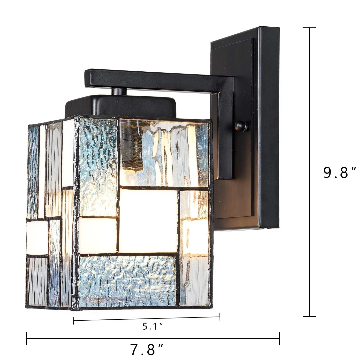 ARTZONE Tiffany Modern Style Wall Sconces 1-Light, Stained Glass Wall Lamp Lighting for Bedroom, Bathroom, Living Room - Image 6