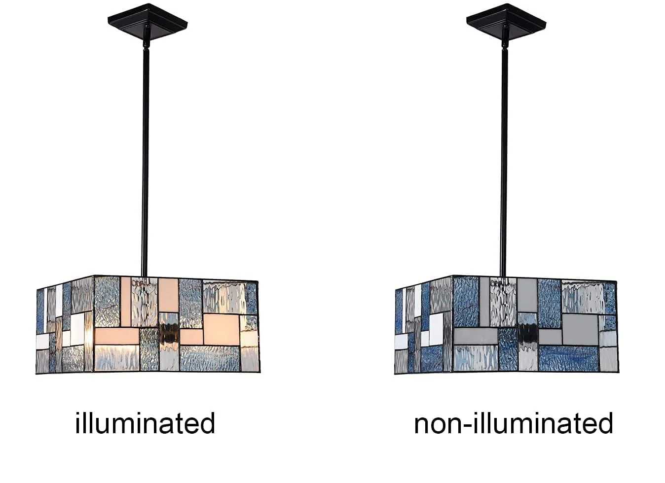 ARTZONE Tiffany Pendant Light Fixture[3 Lights][14''Wide*Adjustable Height] Stained Glass Tiffany Hanging Chandelier for Kitchen Island Dining Room - Image 3