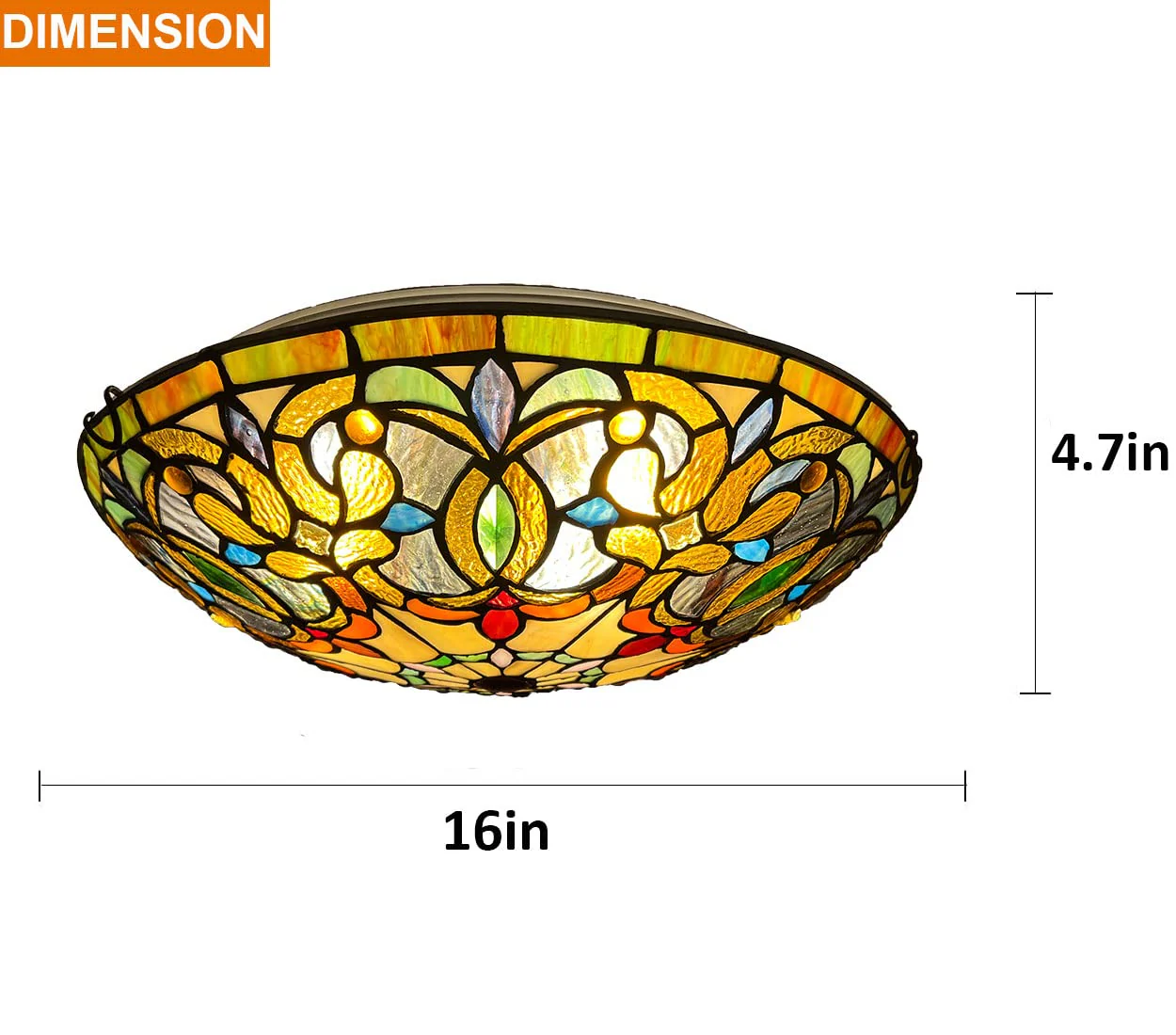 Artzone Tiffany Stained Glass Flush Mount Ceiling Light - Image 14