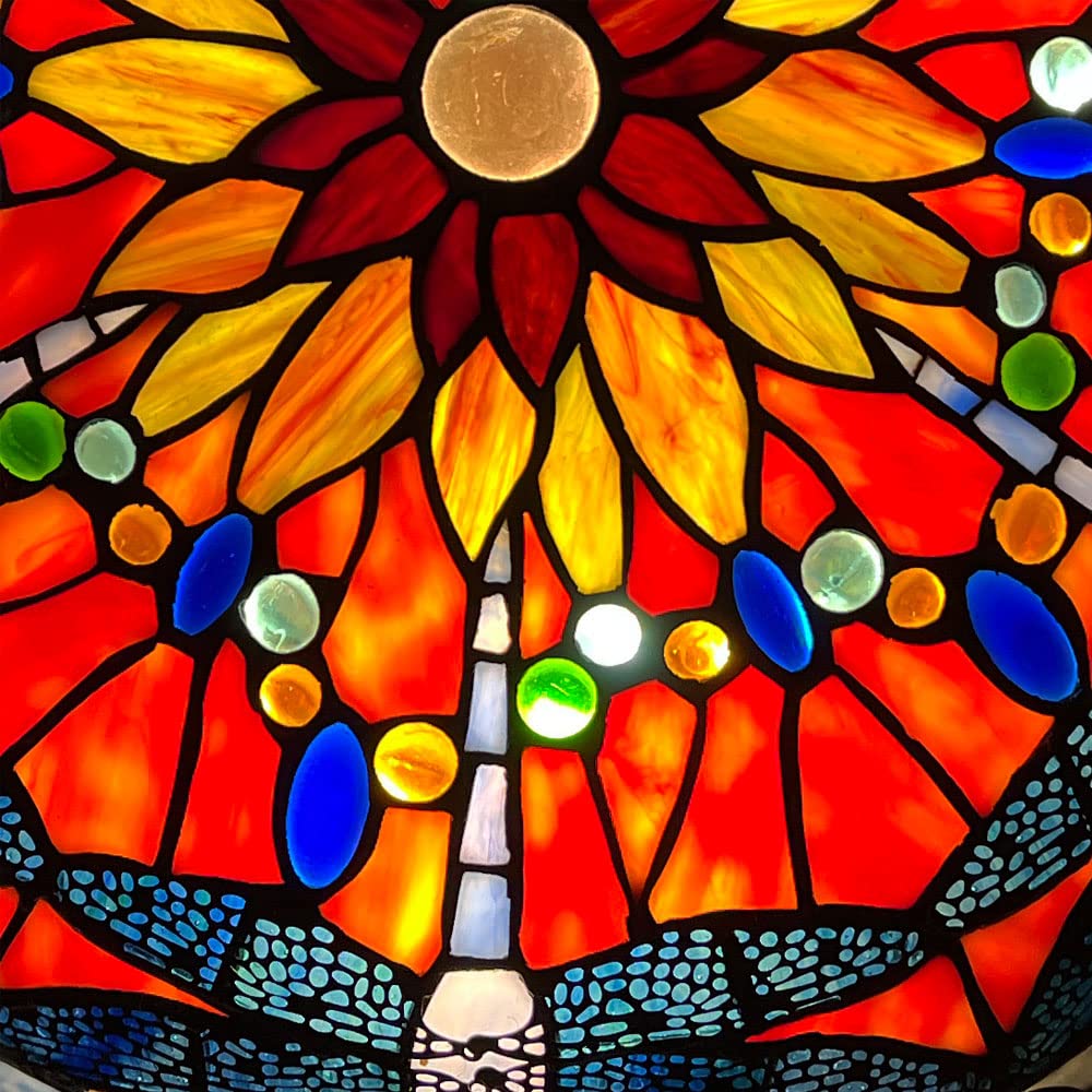 Artzone Tiffany Stained Glass Flush Mount Ceiling Light - Image 5