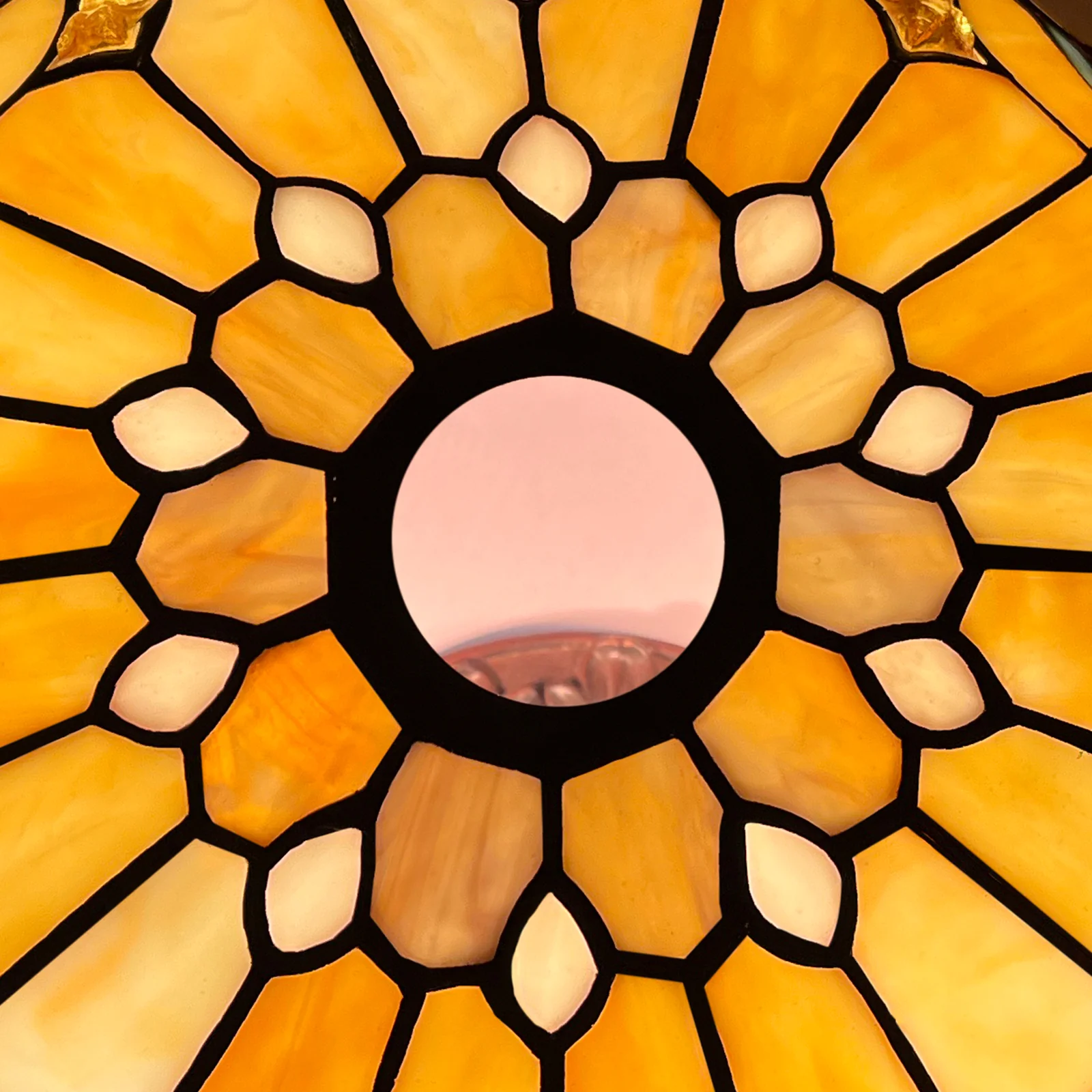 Capulina Tiffany Lamp Shade 12 Inches Wide Accessories Replacement Cream Brown Style Stained Glass Lampshade for Torchiere Floor Lamp and Pendant Light - Image 4