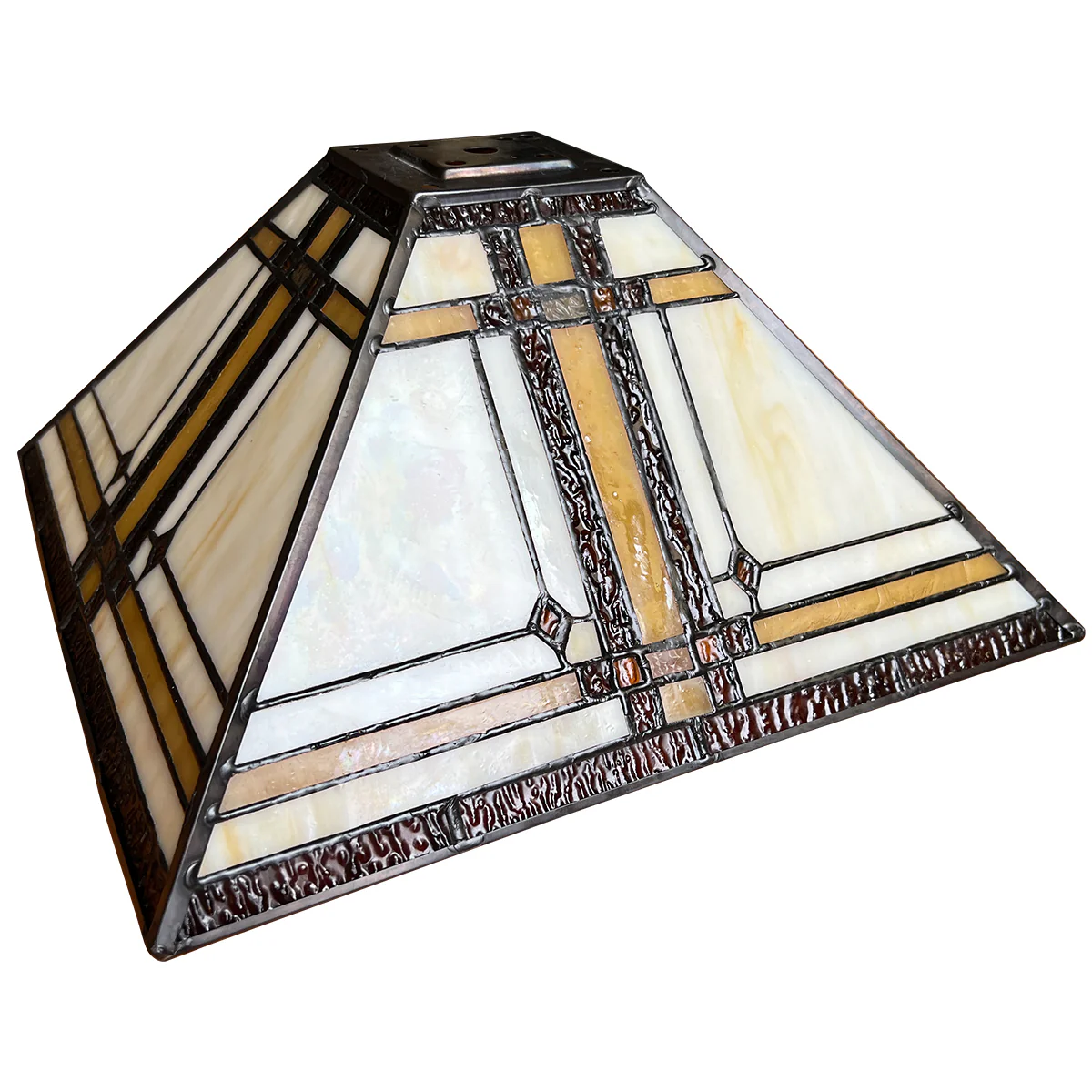 Capulina Tiffany Lamp Shade 12 Inches Wide Accessories Replacement Cream Mission Style Stained Glass Lampshade Only for Table Lamp - Image 3