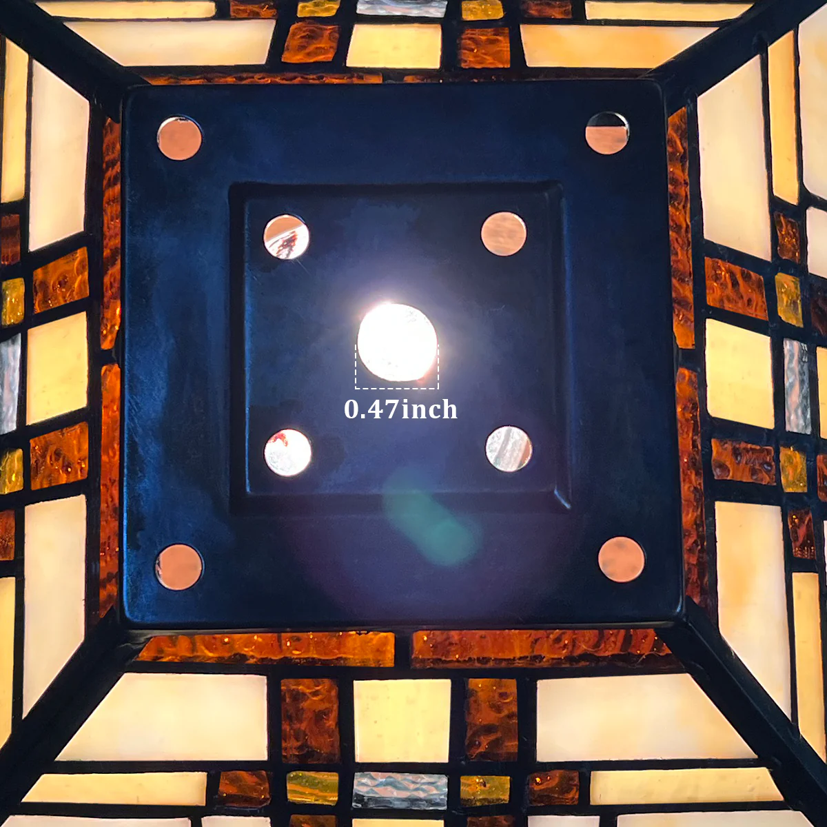 Capulina Tiffany Lamp Shade 12 Inches Wide Accessories Replacement Cream Mission Style Stained Glass Lampshade Only for Table Lamp - Image 4