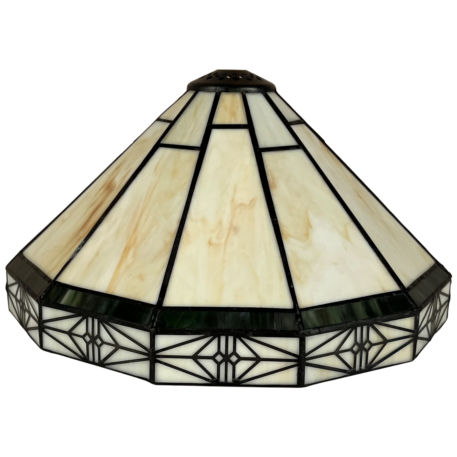 Capulina Tiffany Lamp Shade 12 Inches Wide Accessories Replacement Vintage Cream Tiffany Style Stained Glass Lampshade for Table Lamp - Image 2