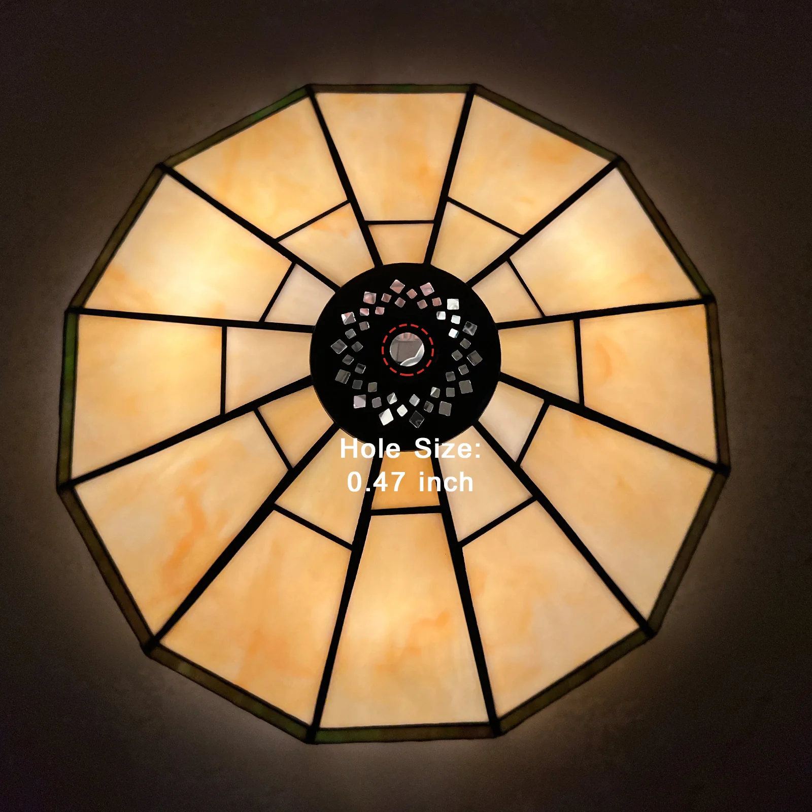 Capulina Tiffany Lamp Shade 12 Inches Wide Accessories Replacement Vintage Cream Tiffany Style Stained Glass Lampshade for Table Lamp - Image 4