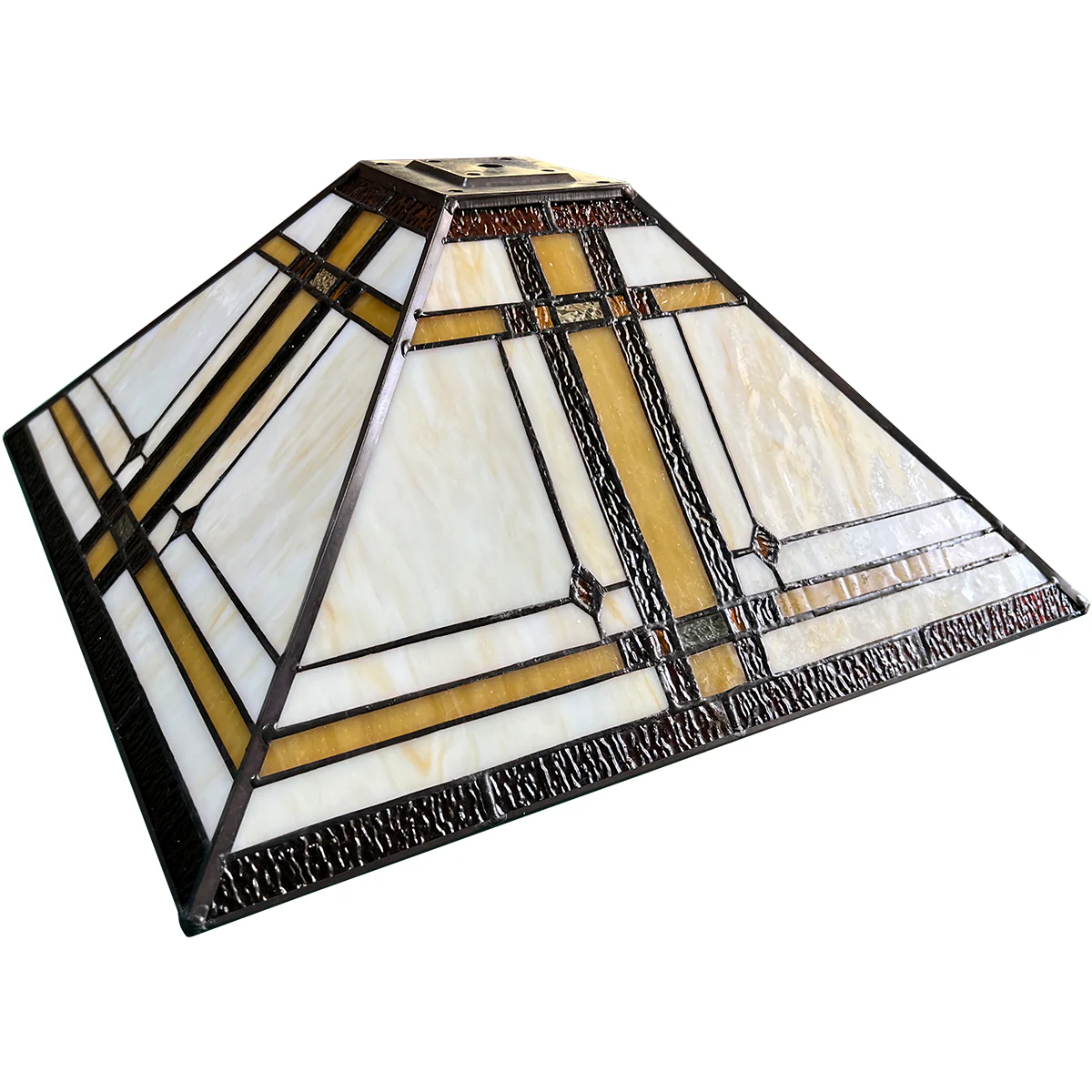 Capulina Tiffany Lamp Shade Accessories Replacement 16 Inches Wide Mission Cream Style Stained Glass Lampshade for Table Lamp Floor Lamp - Image 3