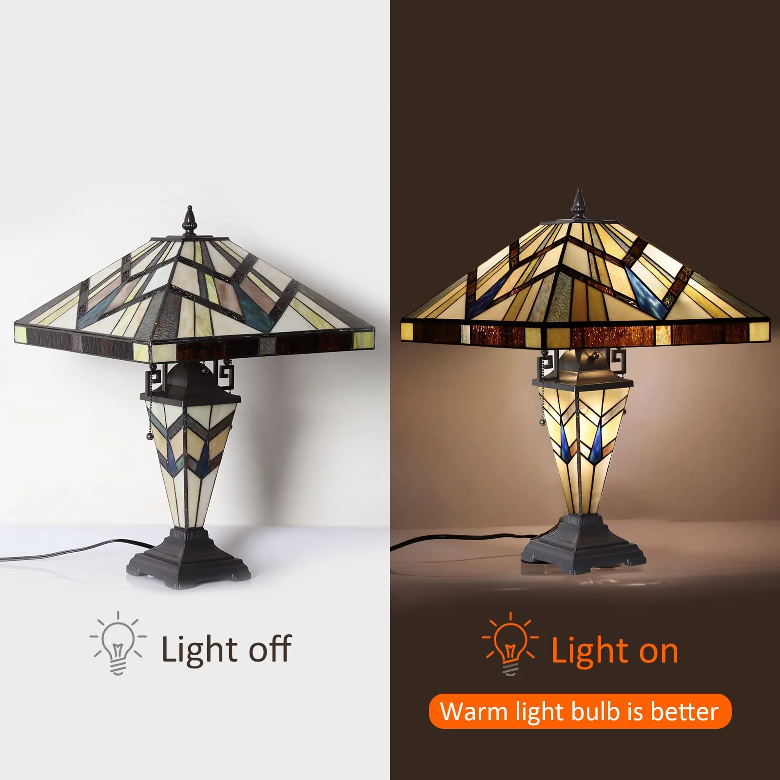Capulina Tiffany Table Lamp 3-Light 16 Wide Stained Glass - Image 5