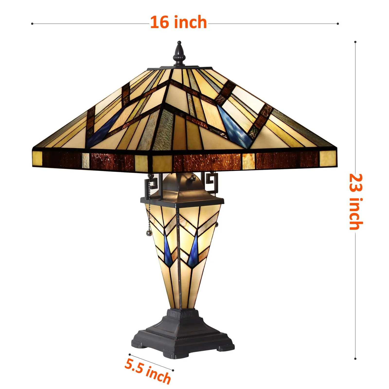 Capulina Tiffany Table Lamp 3-Light 16 Wide Stained Glass - Image 7