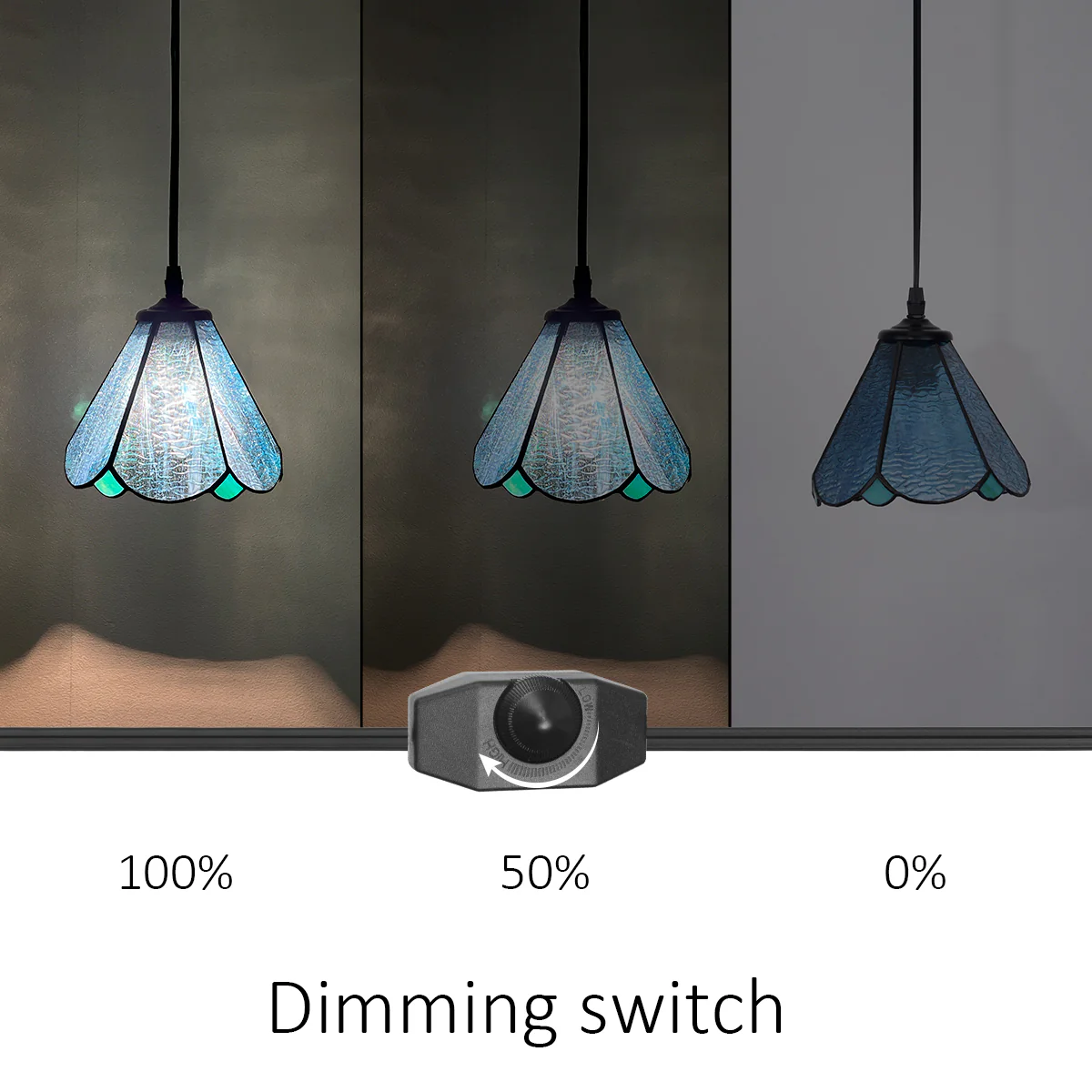 Cotoss Tiffany Pendant Light 1 - Light7 inch hanging pendant plug in Pendant,Perfect for a bedroom nightstand - Image 15
