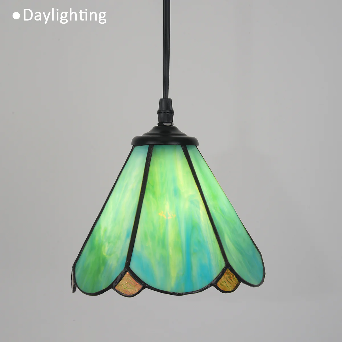 Cotoss Tiffany Pendant Light 1 - Light7 inch hanging pendant plug in Pendant,Perfect for a bedroom nightstand - Image 4