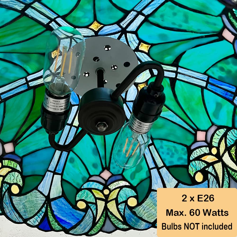 COTOSS Tiffany Pendant Light fixtures Hanging Lamp Stained Glass Light Decor for Dining Living Room Kitchen Island Study Hallway - Image 3