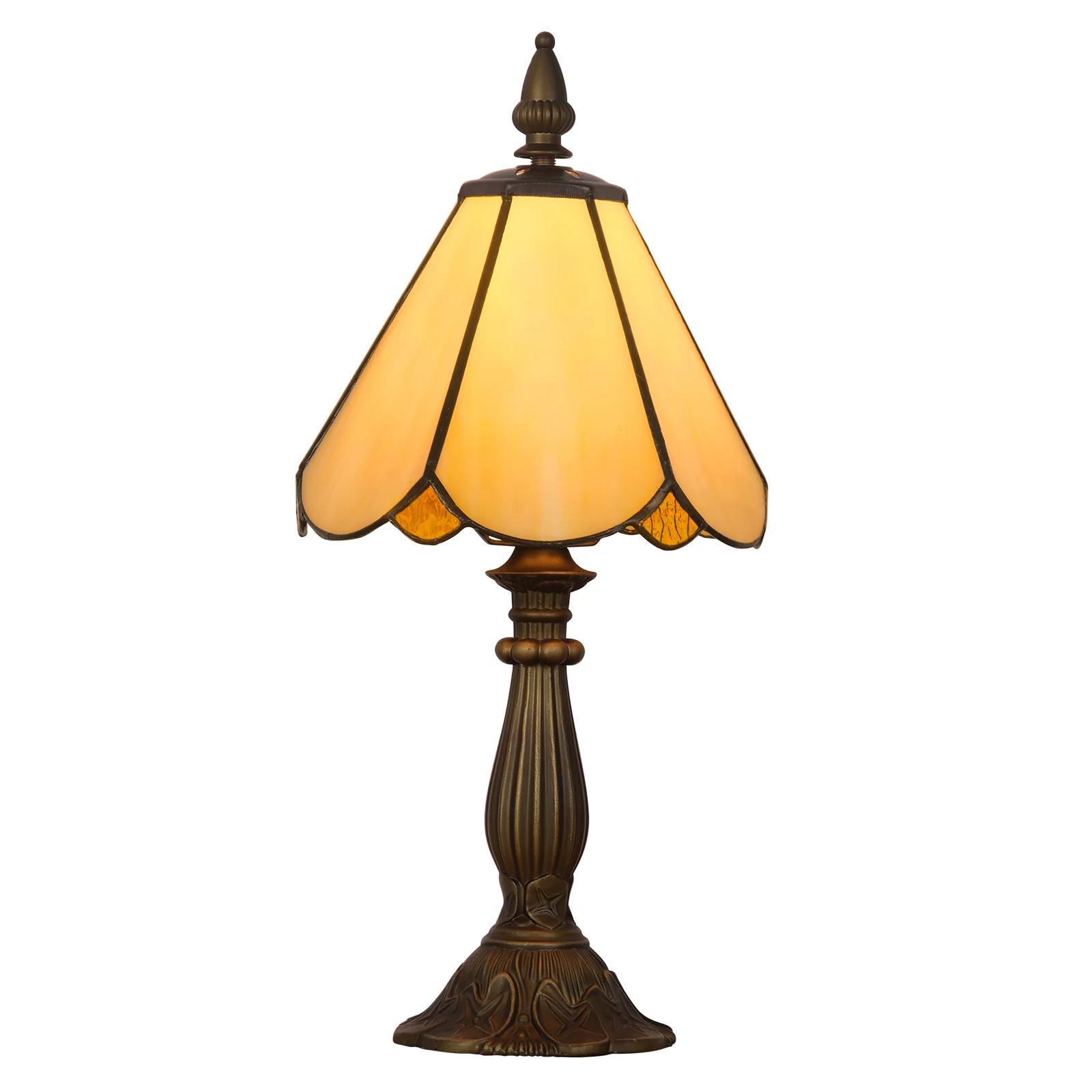 Cotoss Tiffany Table Lamp,Handcrafts Stained Glass Style Table Light,Blue Small Desk Bedside Table Night Lamp for Living Room Bedroom Study Office Bookcase Desk Light - Image 10