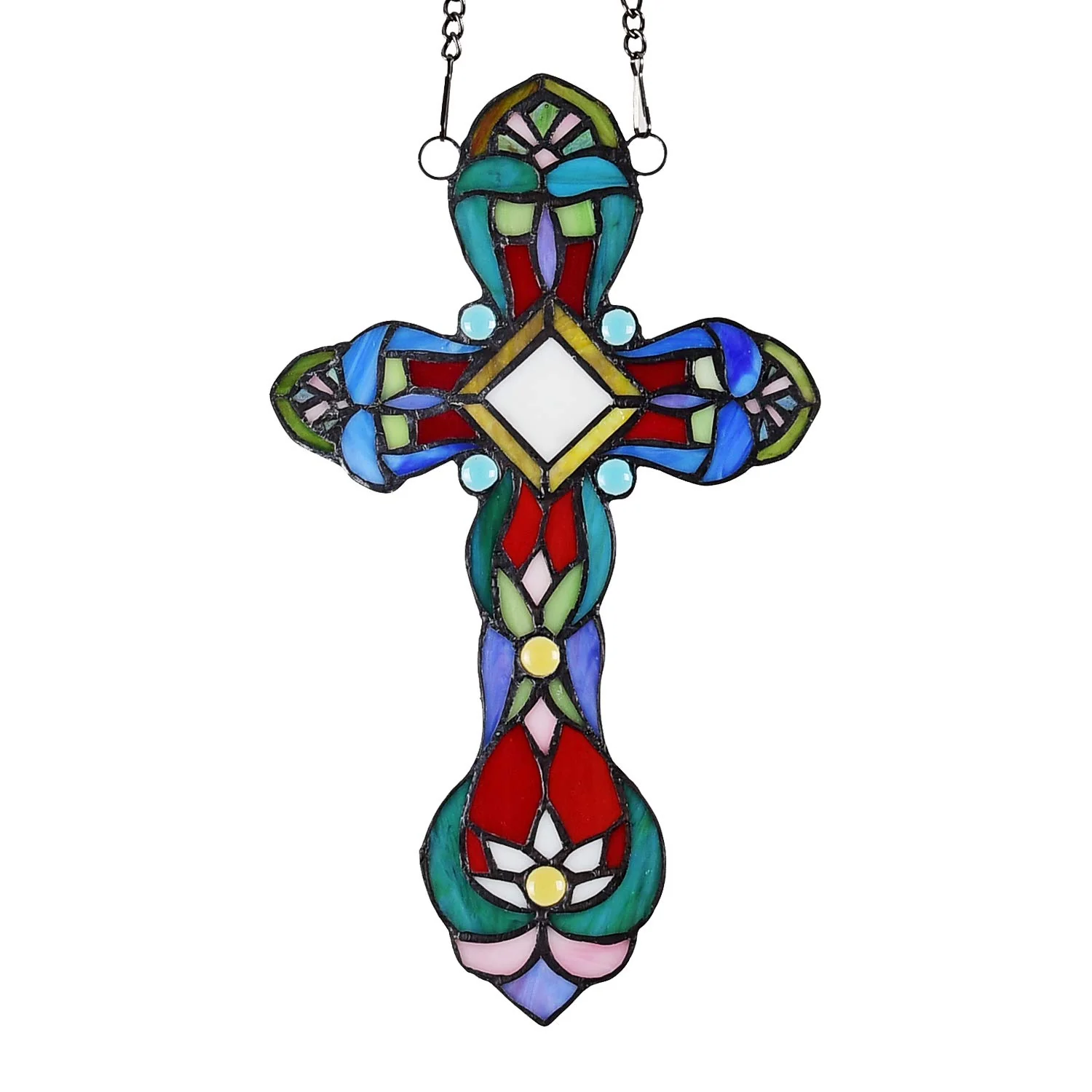 Capulina Cross Stained Glass Window Hanging Handicrafts - Image 6