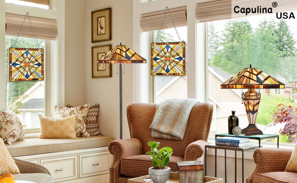 Capulina Mission Style Stained Glass Window Hangings - Image 9