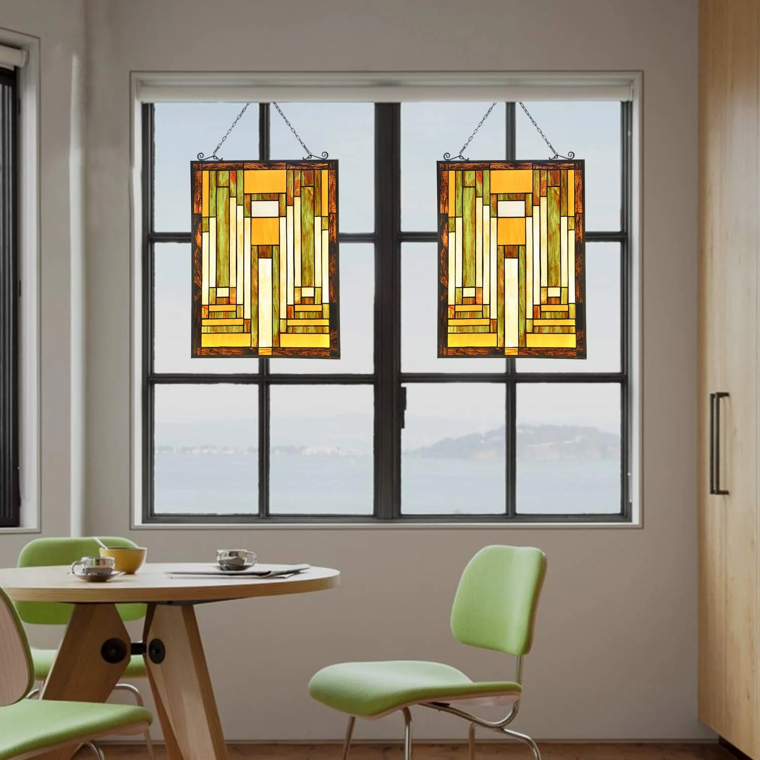 Capulina Mission Tiffany Style Stained Glass Window Hangings - Image 2
