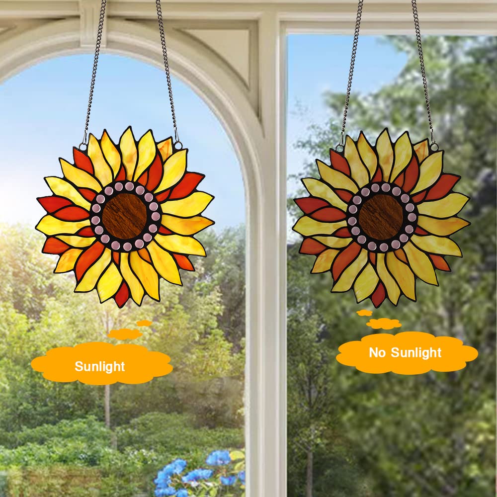 Capulina Sunflower Stained Glass Window Hangings - Image 3