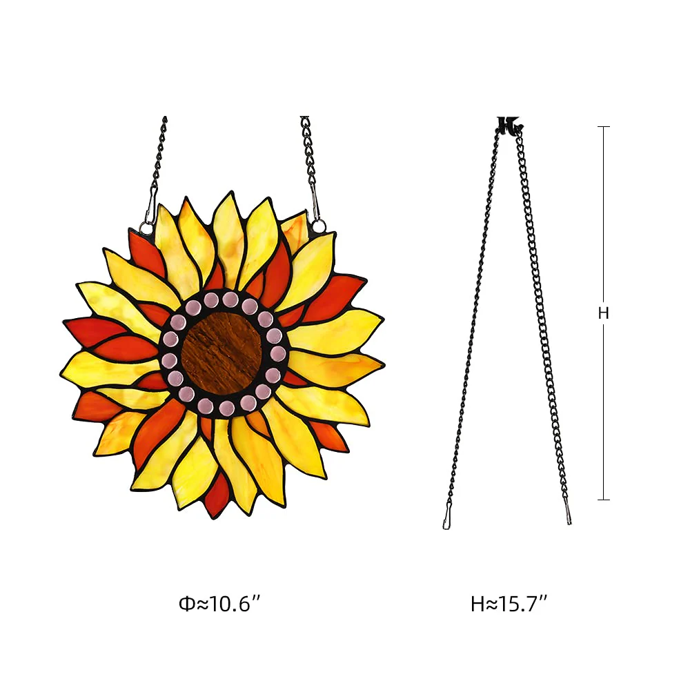 Capulina Sunflower Stained Glass Window Hangings - Image 6