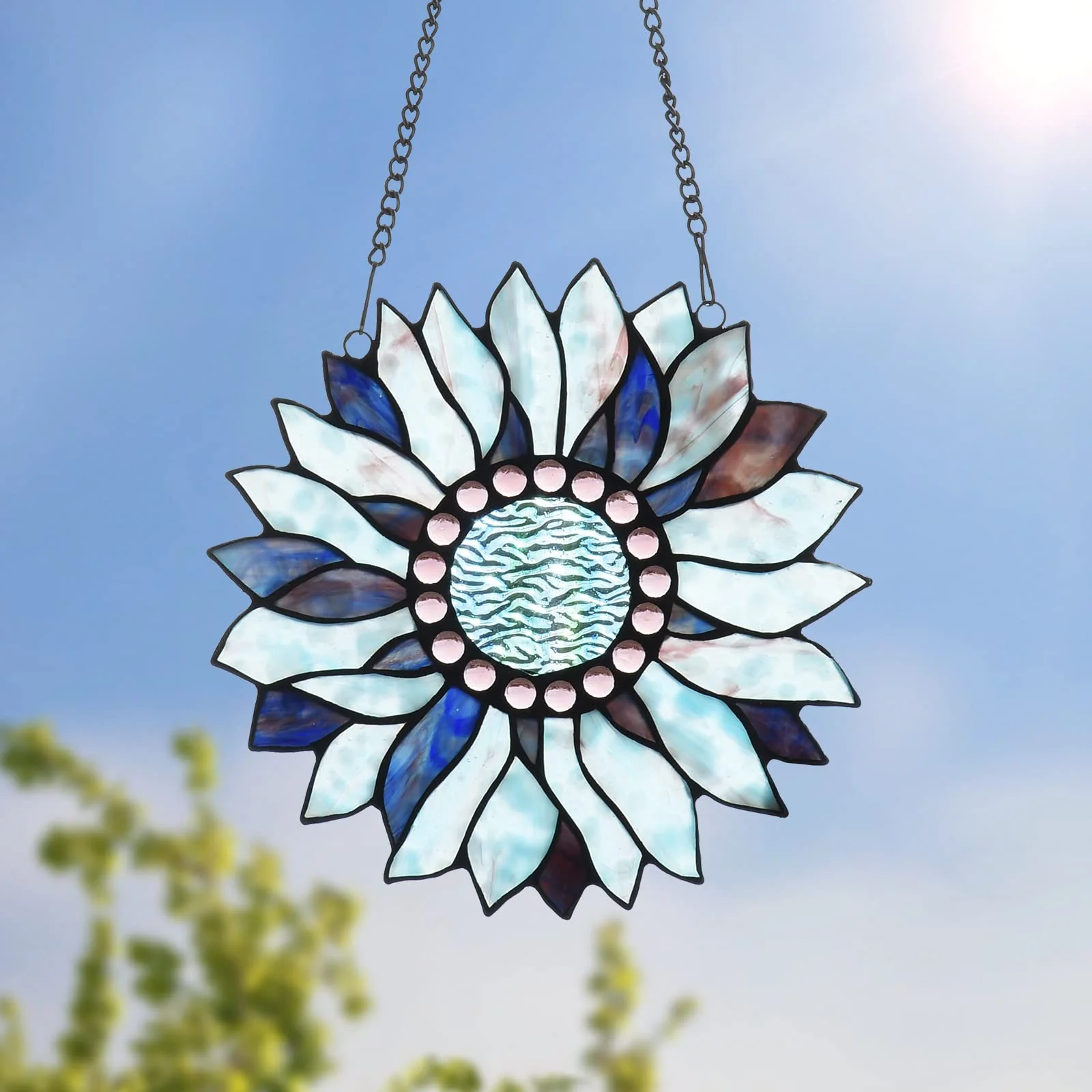 Capulina Sunflower Stained Glass Window Hangings - Image 2