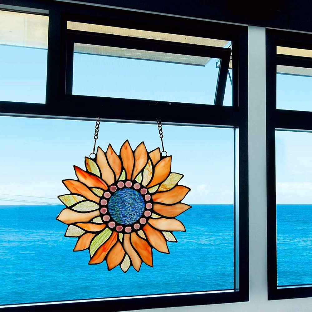 Capulina Sunflower Stained Glass Window Hangings Handicrafts - Image 2
