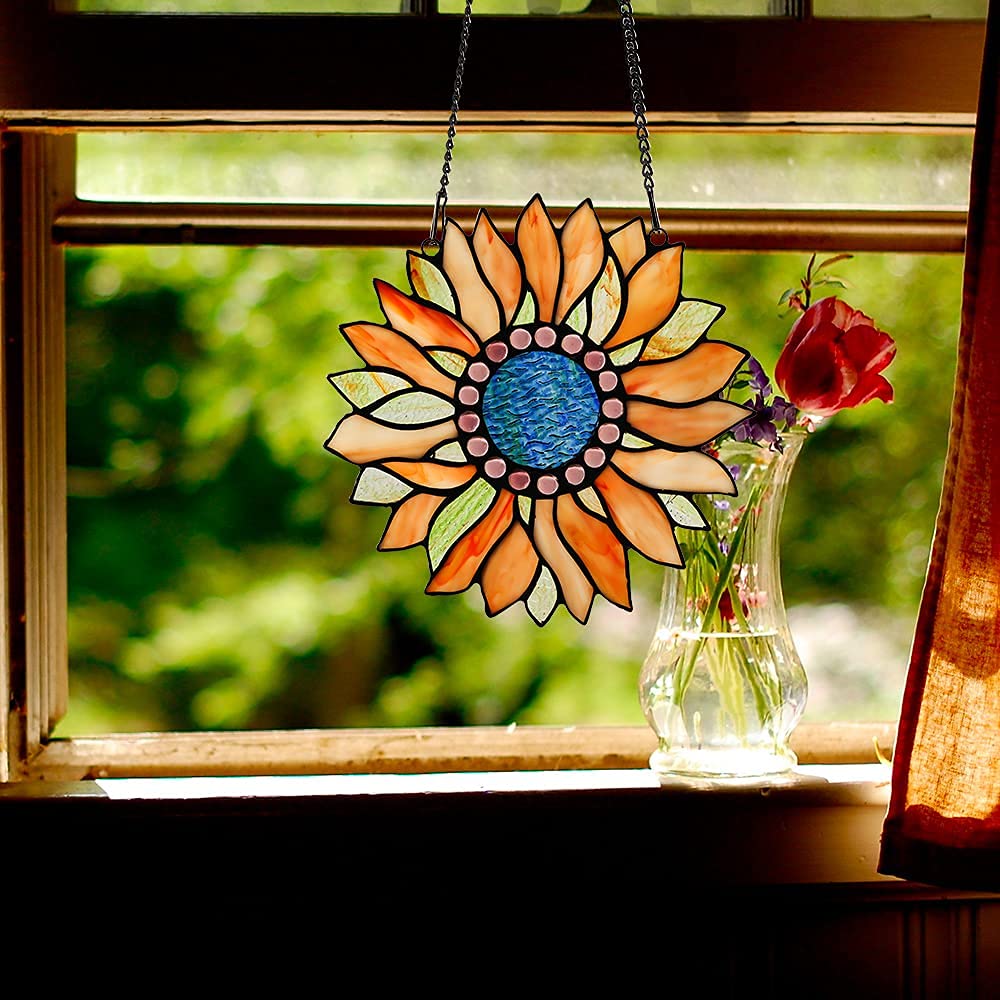 Capulina Sunflower Stained Glass Window Hangings Handicrafts - Image 3
