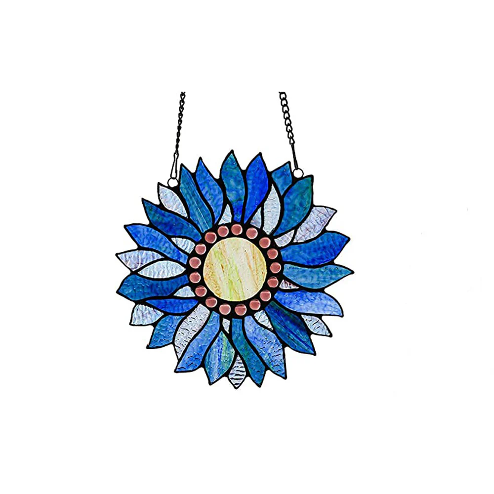 Capulina Sunflower Stained Glass Window Hangings Handmade Tiffany Glass Crafts - Image 14