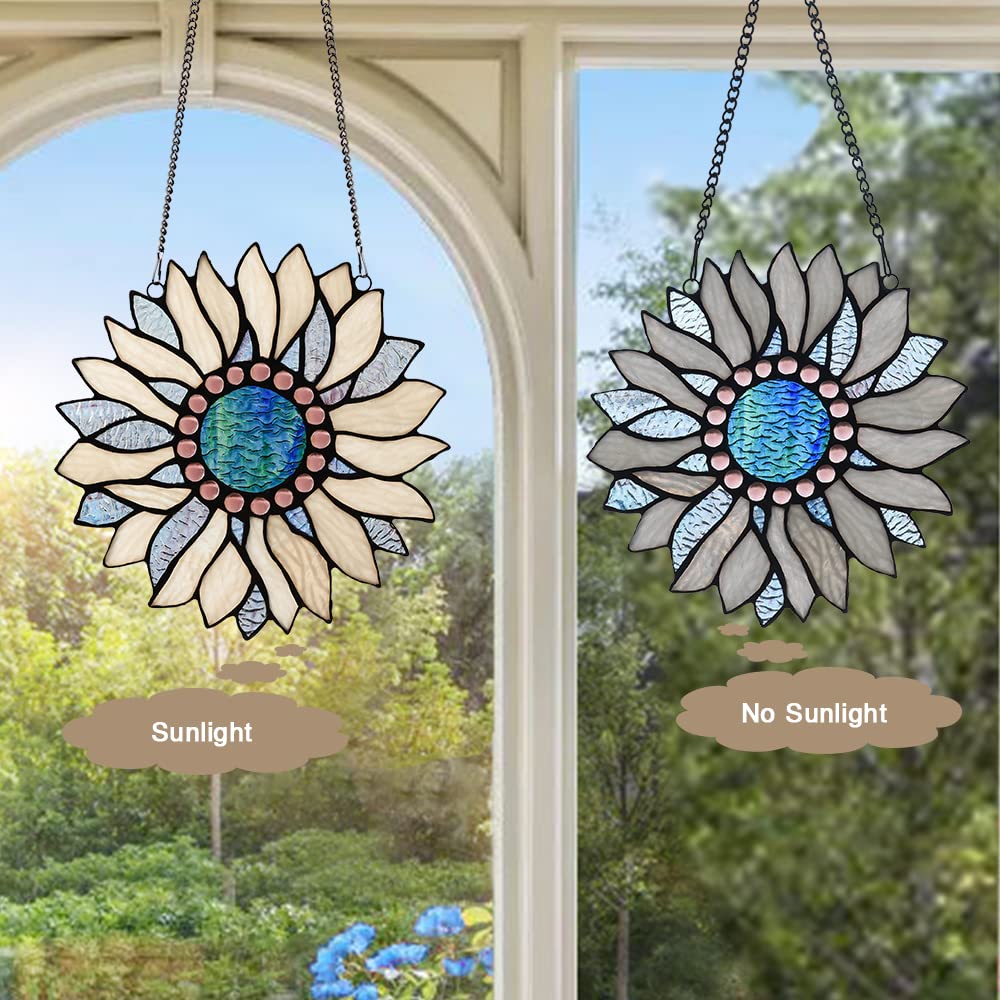 Capulina Sunflower Stained Glass Window Hangings Sun Flower - Image 3
