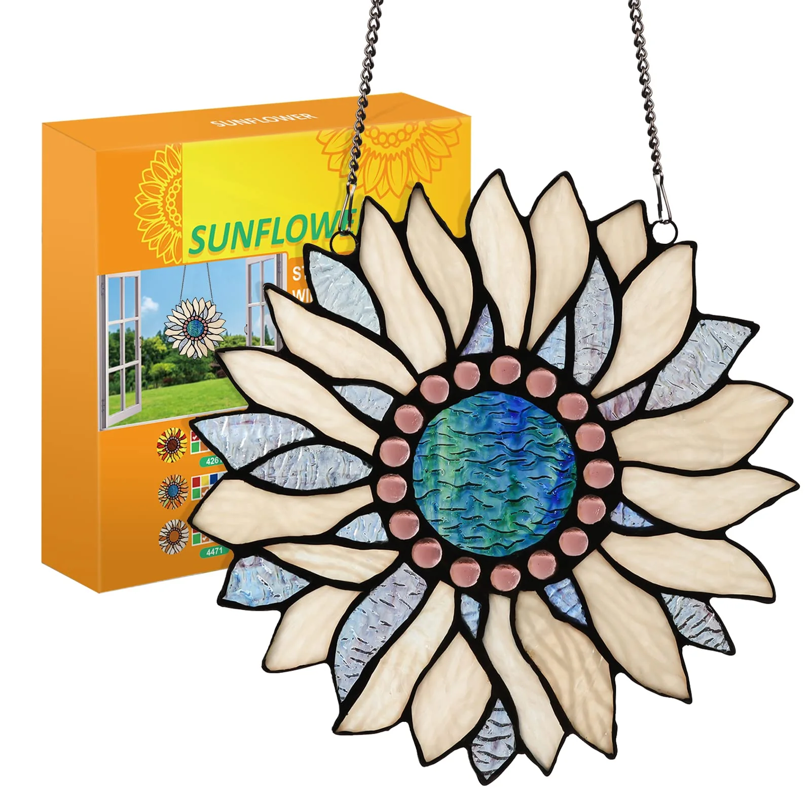 Capulina Sunflower Stained Glass Window Hangings Sun Flower - Image 5