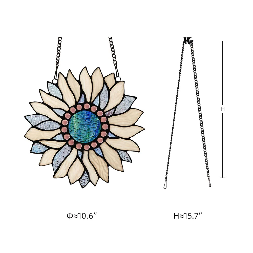 Capulina Sunflower Stained Glass Window Hangings Sun Flower - Image 7
