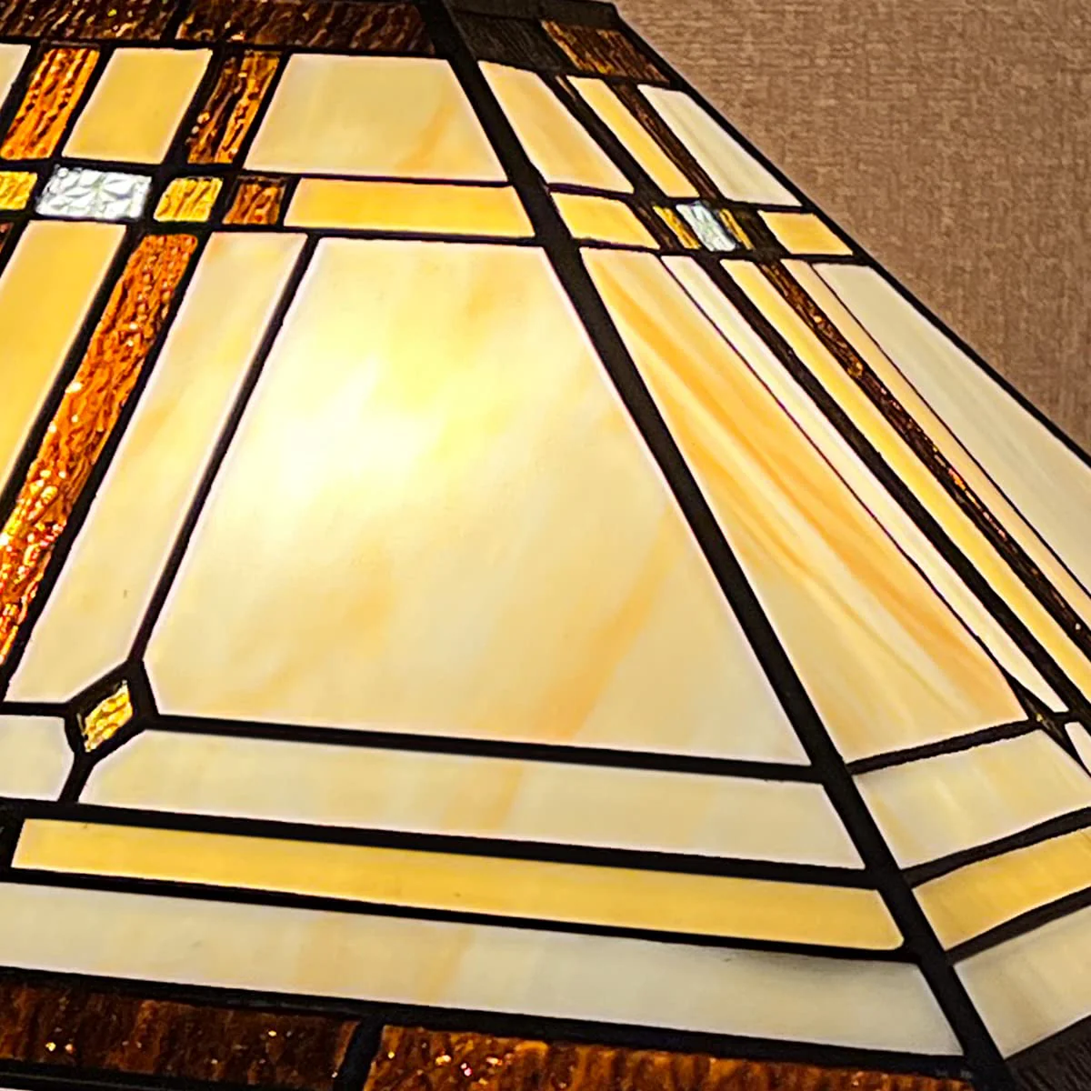 Thatyears Tiffany Floor Lamp Cream Diamond Style Stained Glass 16X16X65 inches Standing Lamp for Living Room Bedroom Office - Image 6