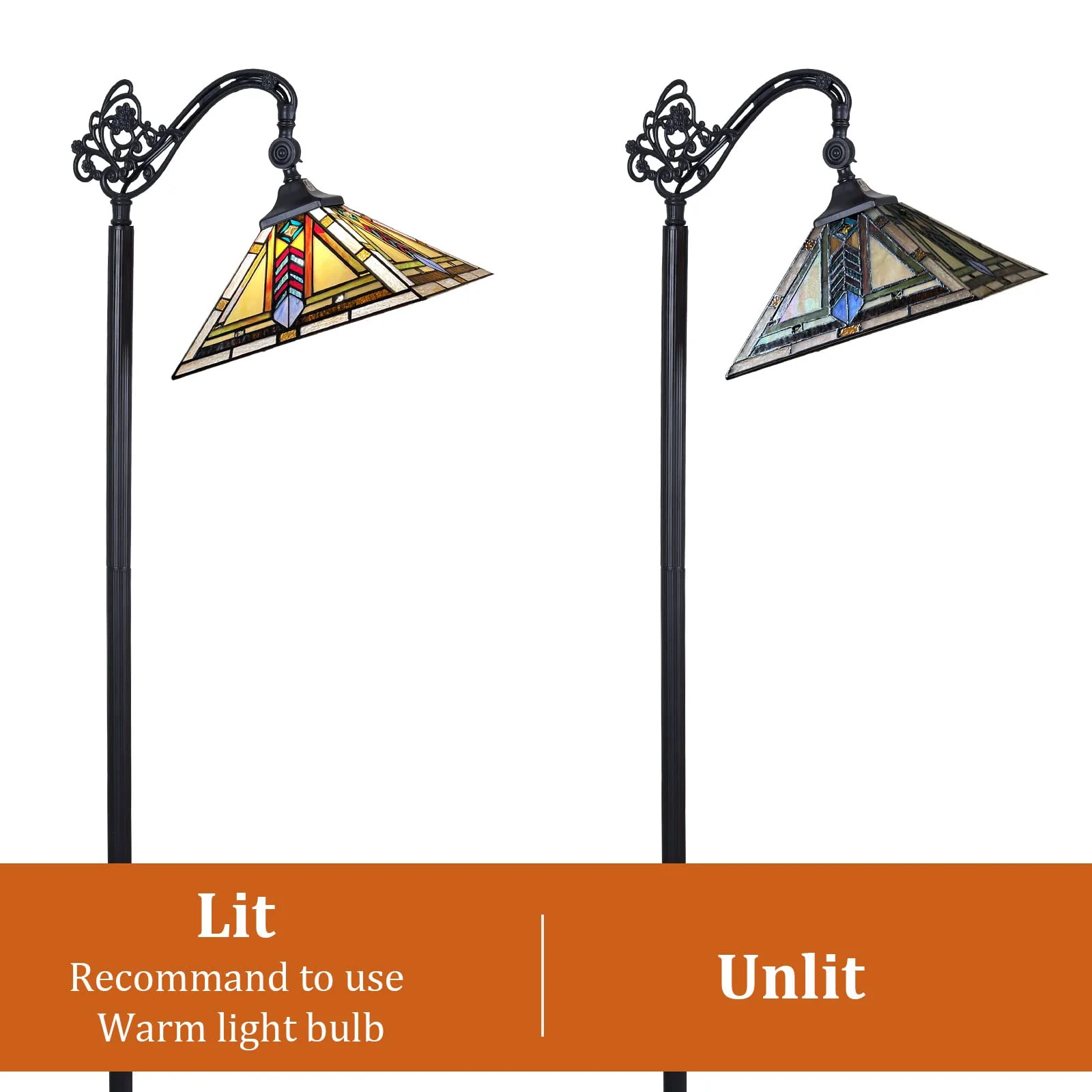 Thatyears Tiffany Floor Lamps Firecracker Style Stained Glass 16X16X63 Inches Antique Pole Standing Reading Lamps Decor Living Room Bedroom Home Office - Image 6