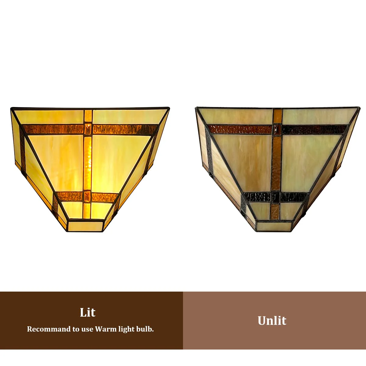 Thatyears Tiffany Style Wall Sconce Lamp-12'' Stained Glass Mission Tiffany Sconces Wall Lighting for Living Room Bedroom Corridor Hallway - Image 7