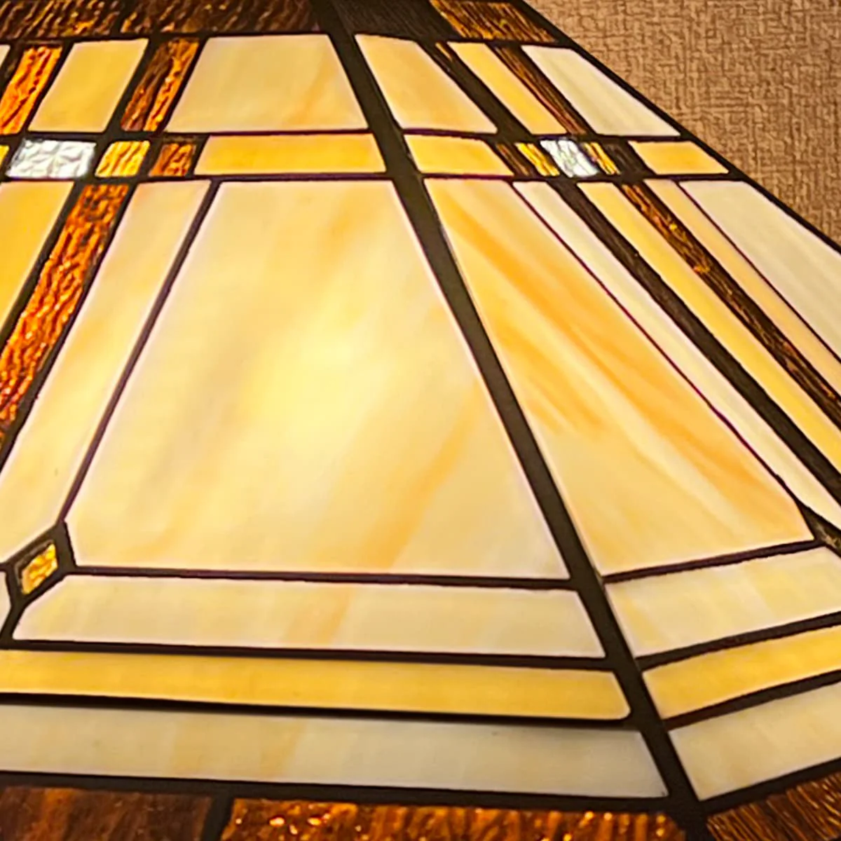 Thatyears Tiffany Table Lamp, Cream Diamond Style Stained Glass Table Lamp 16X16X24 Inches Mother-Daughter Vase Desk Lamp Decor for Bedroom Living Room Home Office - Image 7