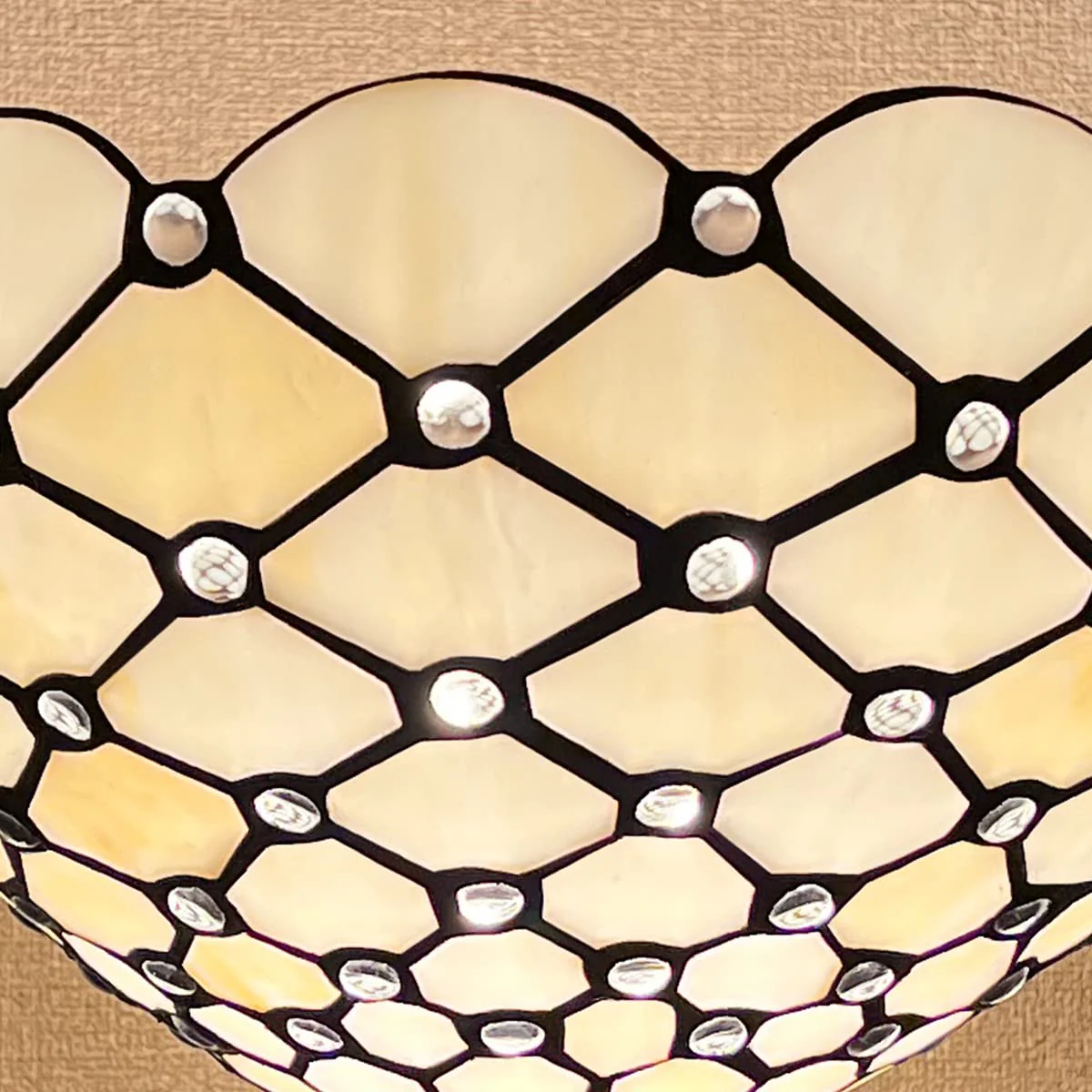 Thatyears Tiffany Torchiere Floor Lamps White Beads Style Stained Glass 12X12X69 Inches Antique Pole Standing Uplight Lamps Decor Living Room Bedroom Home Office - Image 3
