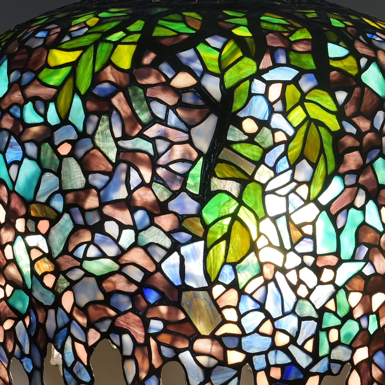 Thatyears Wisteria Tiffany Style Table Lamp – Handcrafted Stained Glass Decorative Lamp for Living Room, Bedroom, Home Office - Image 3