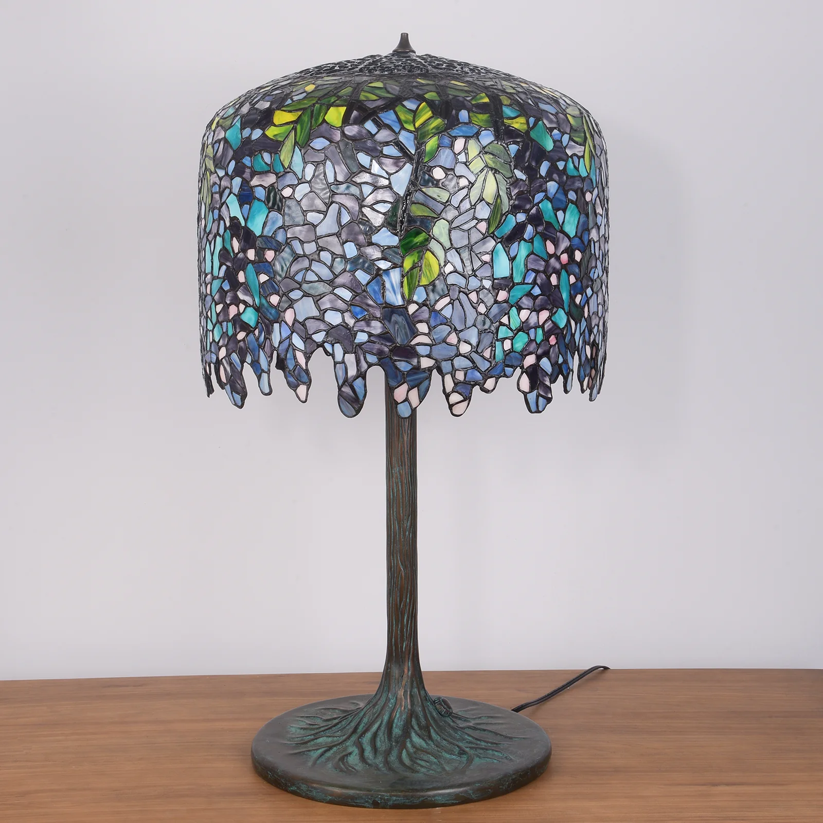 Thatyears Wisteria Tiffany Style Table Lamp – Handcrafted Stained Glass Decorative Lamp for Living Room, Bedroom, Home Office - Image 4