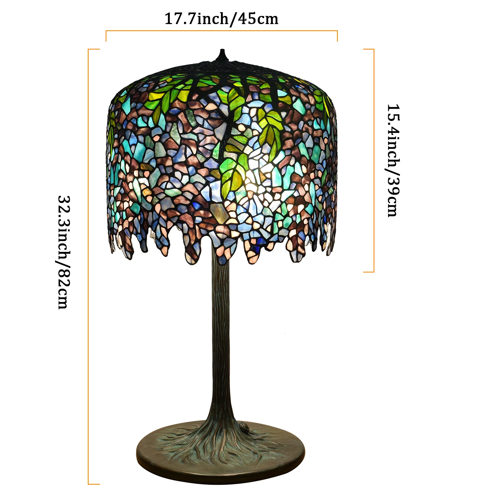 Thatyears Wisteria Tiffany Style Table Lamp – Handcrafted Stained Glass Decorative Lamp for Living Room, Bedroom, Home Office - Image 5