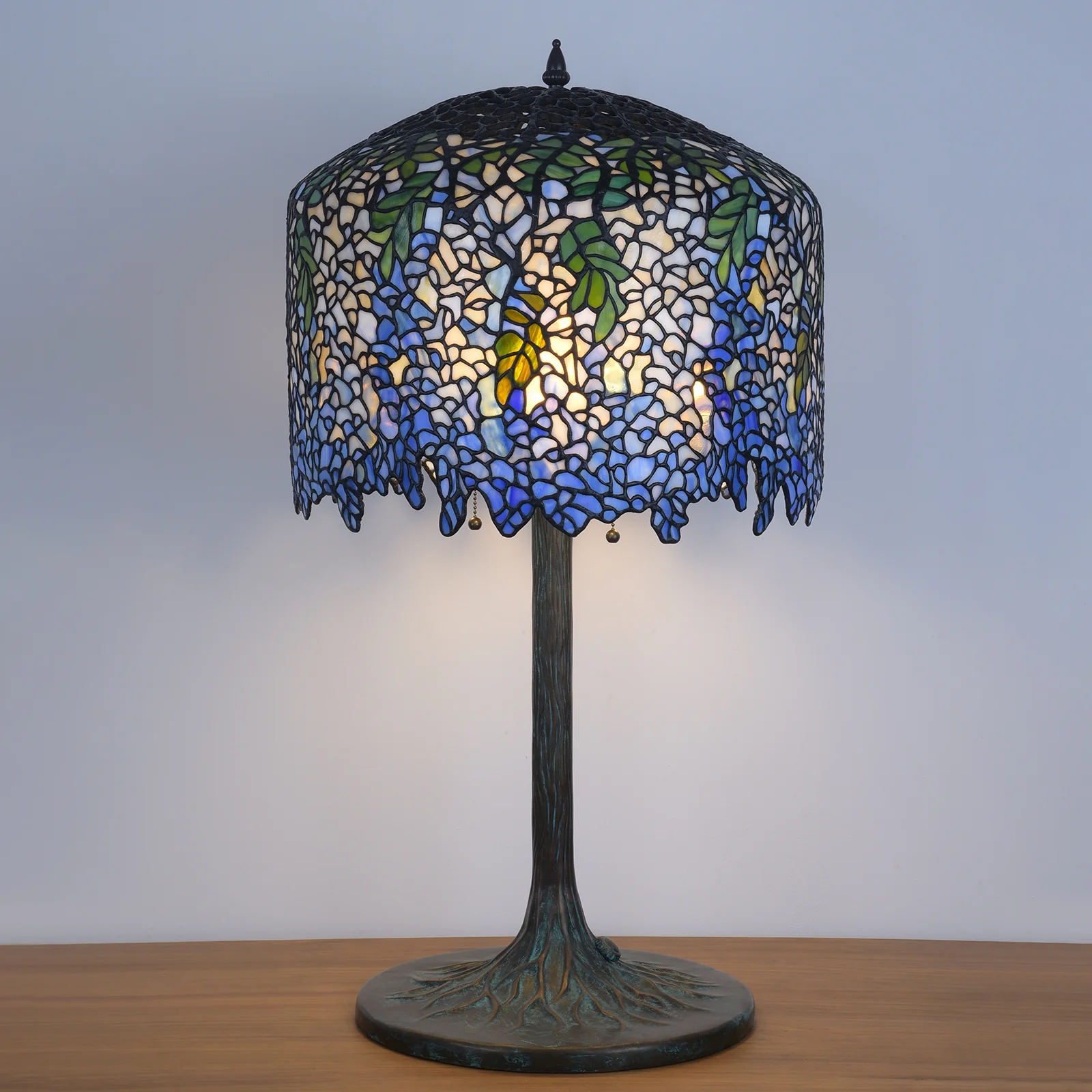 Thatyears Wisteria Tiffany Style Table Lamp – Handcrafted Stained Glass Decorative Lamp for Living Room, Bedroom, Home Office - Image 2