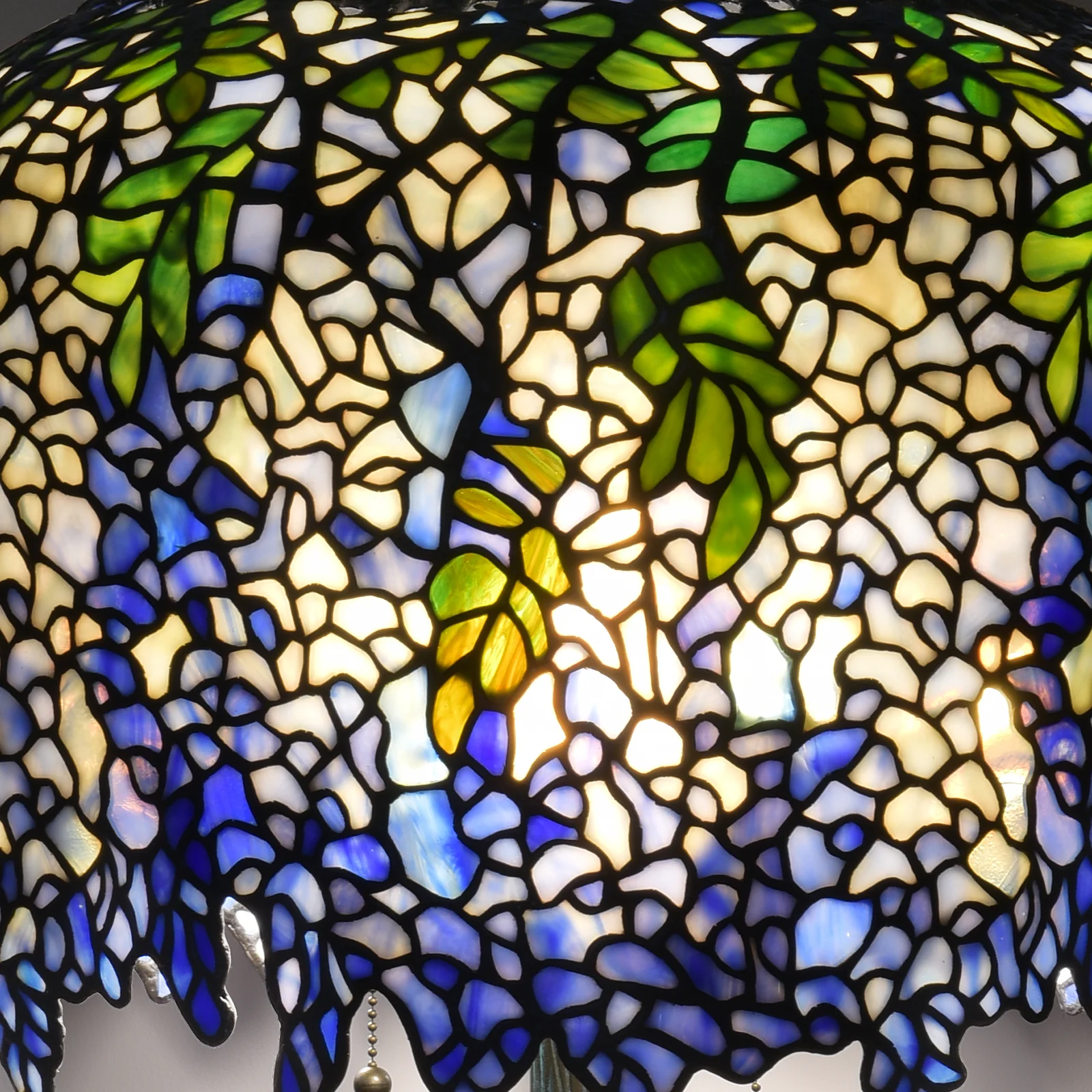 Thatyears Wisteria Tiffany Style Table Lamp – Handcrafted Stained Glass Decorative Lamp for Living Room, Bedroom, Home Office - Image 3