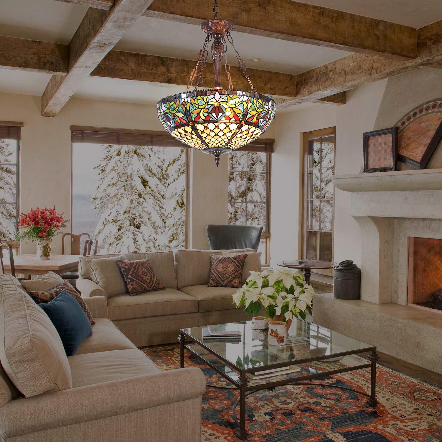 Capulina Tiffany Ceiling Lights Pendant Lights Light Victorian - Image 4