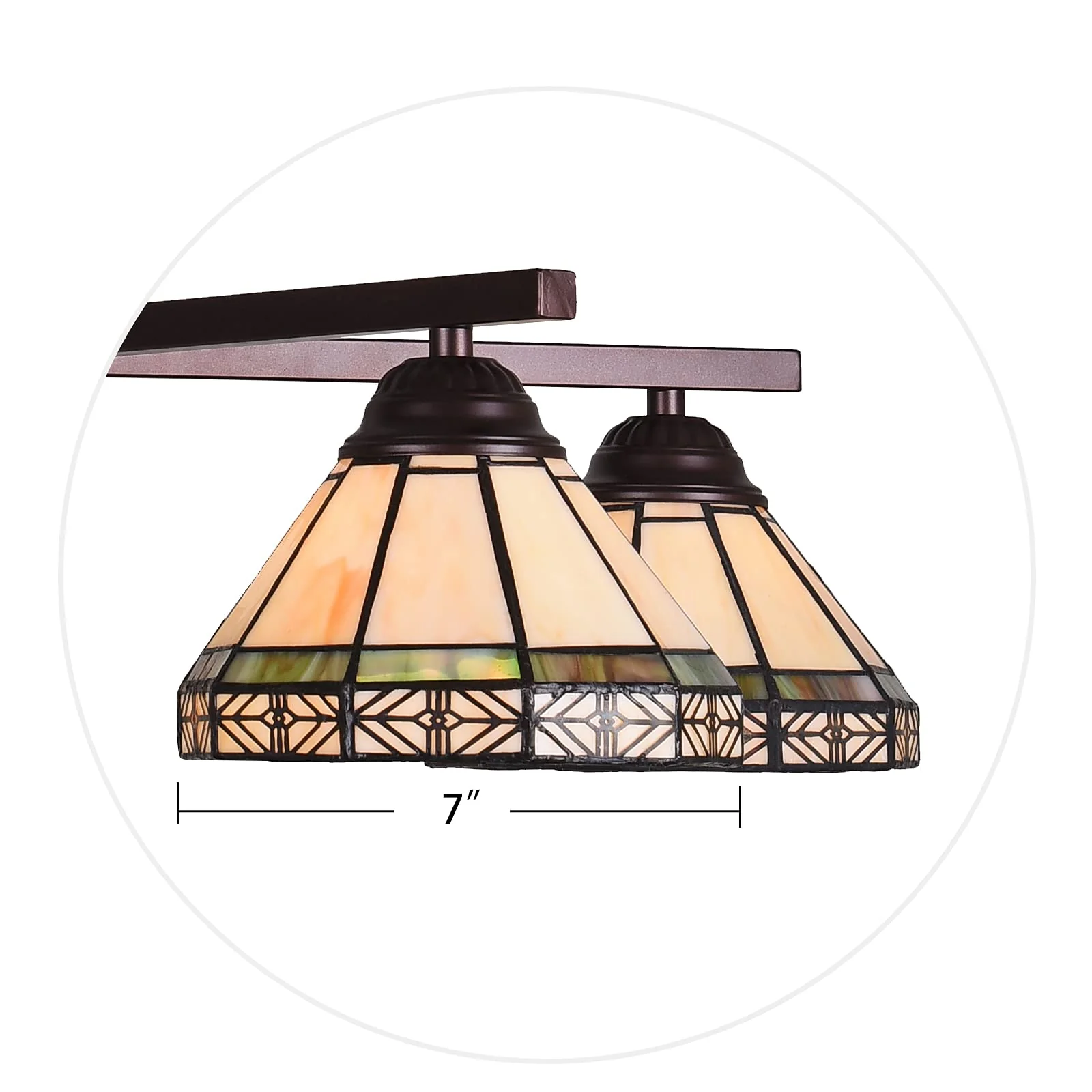 Capulina Tiffany Chandeliers 5-Light Stained Glass Shade Antique Style Pendant Light - Image 5