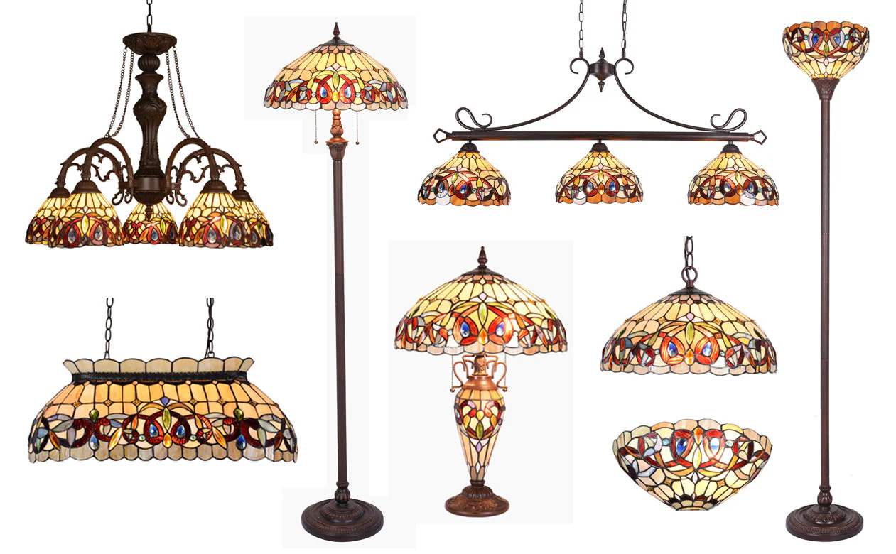 Capulina Tiffany Floor Lamp H62 Tall Inlaid Crystal Victorian Style Stained Glass Soft Light Arched Gooseneck Adjustable Angle Reading Lamp for Living Room Bedroom - Image 8