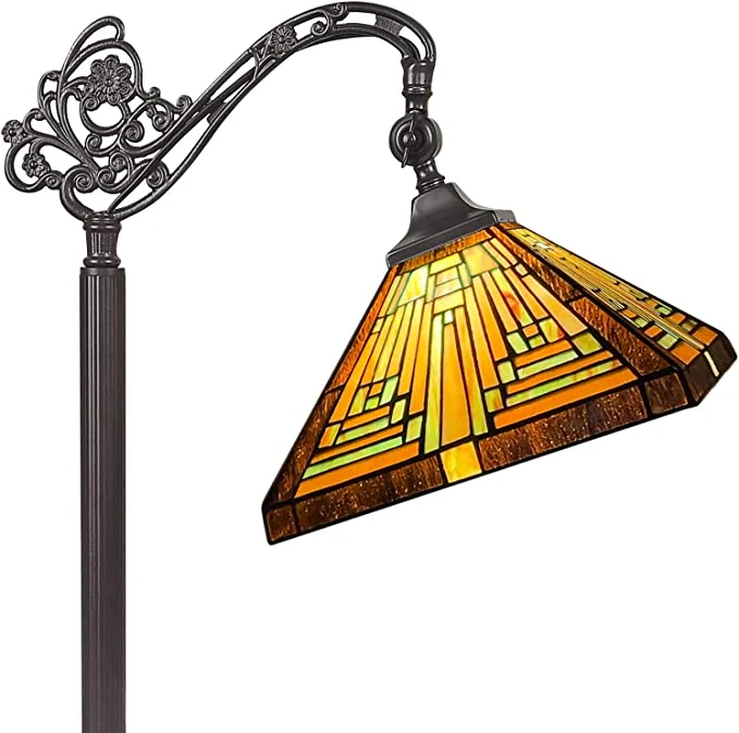 Capulina Tiffany Floor Lamp Tall Antique Mission Style Stained Glass Soft Light - Image 8