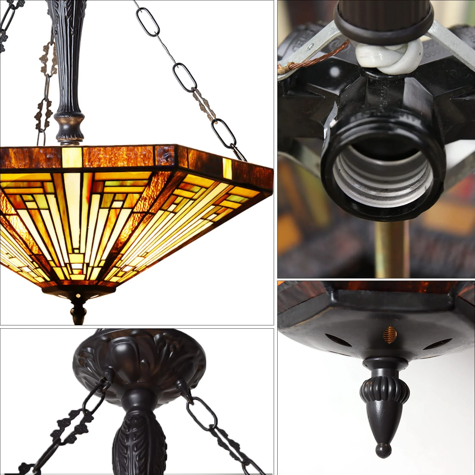 Capulina Tiffany Inverted Pendant Lights Ceiling Light - Image 5